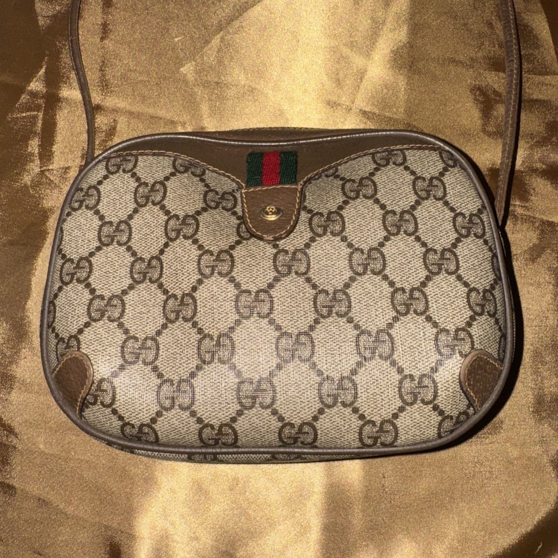 80s 구찌 GG 빈티지 시마 웹 숄더백 브라운 상품이미지1