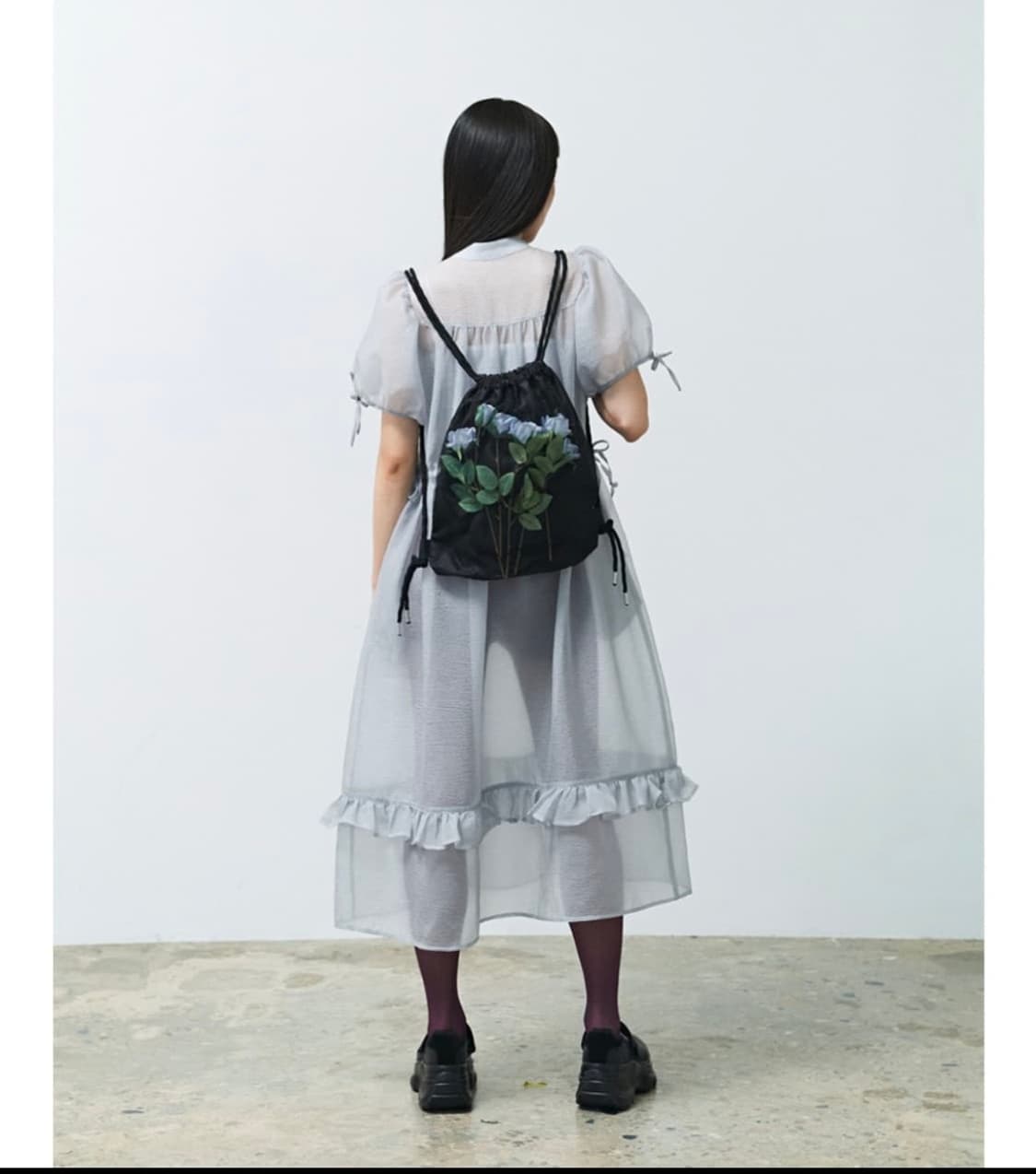 Saengin Studios. 로맨틱 셔링 오르간자 드레스 상품이미지3