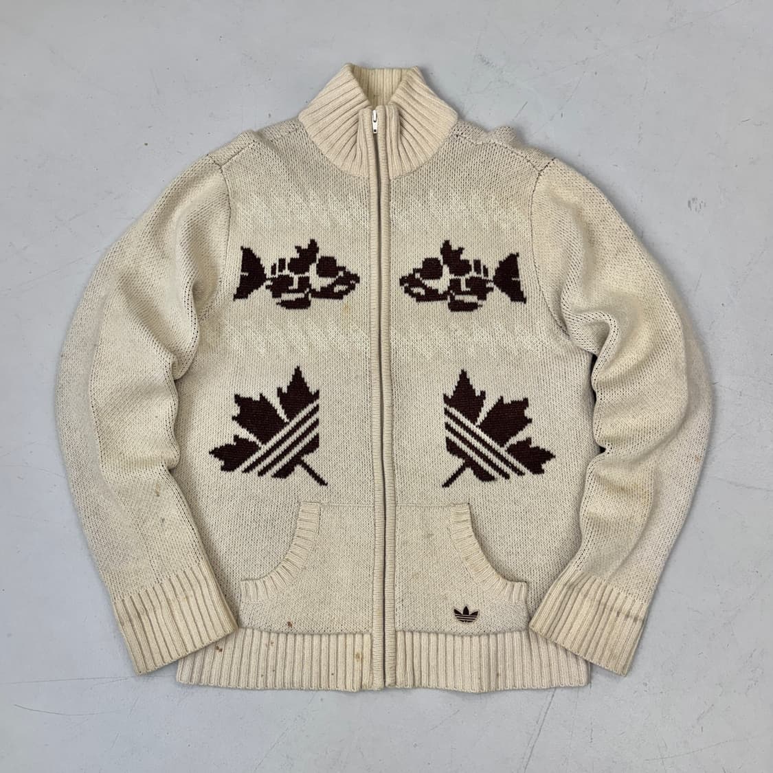 아디다스 00s 캐나다 코위찬 니트집업 상품이미지2