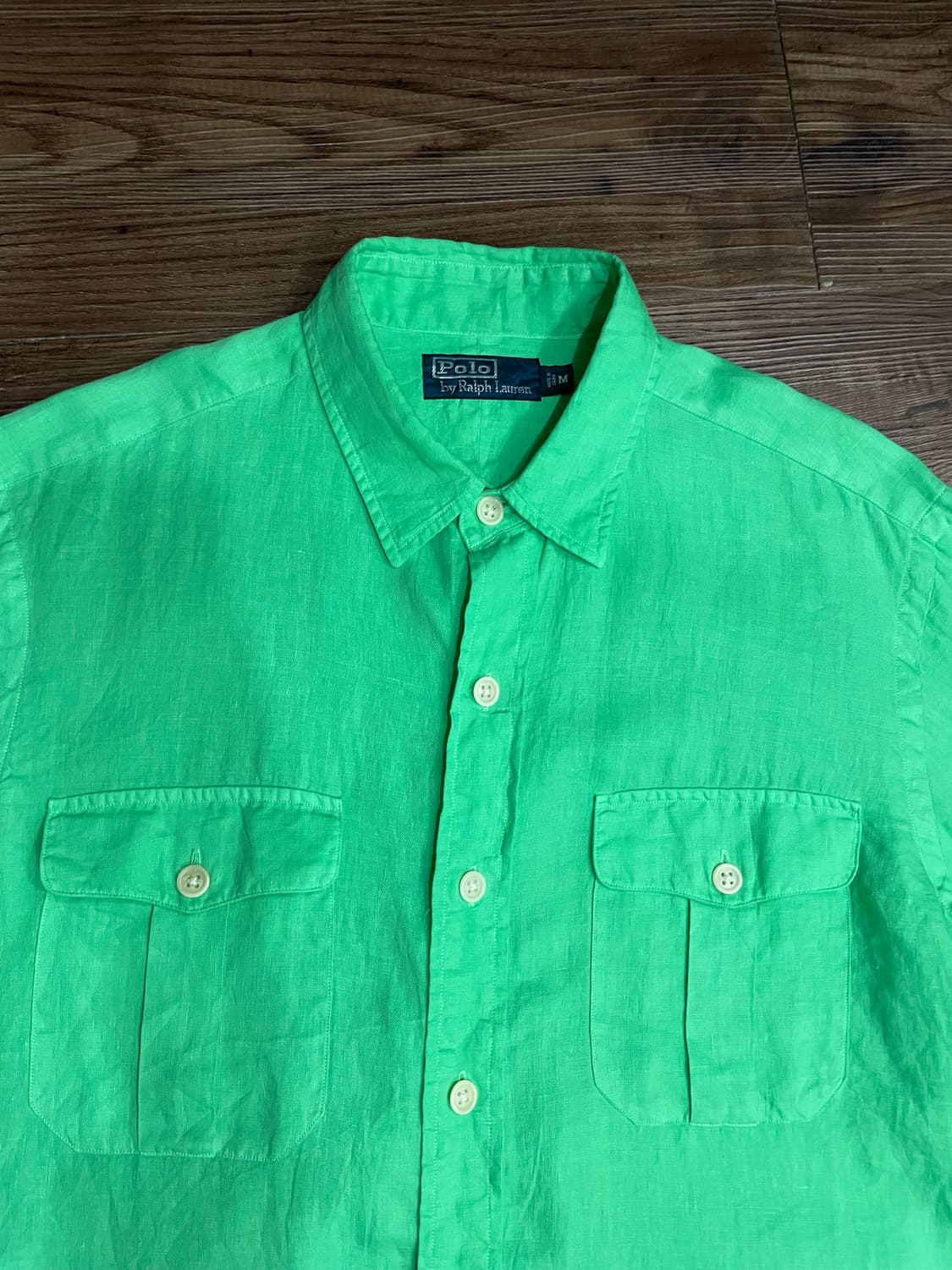 폴로 랄프로렌 사파리 롤탭 린넨 셔츠 그린 상품이미지2