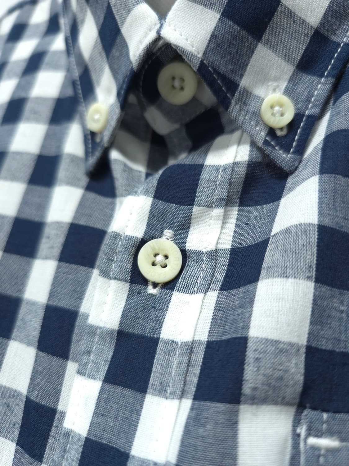 노스페이스 깅엄 체크 버튼다운 반팔 셔츠 (100) 상품이미지5