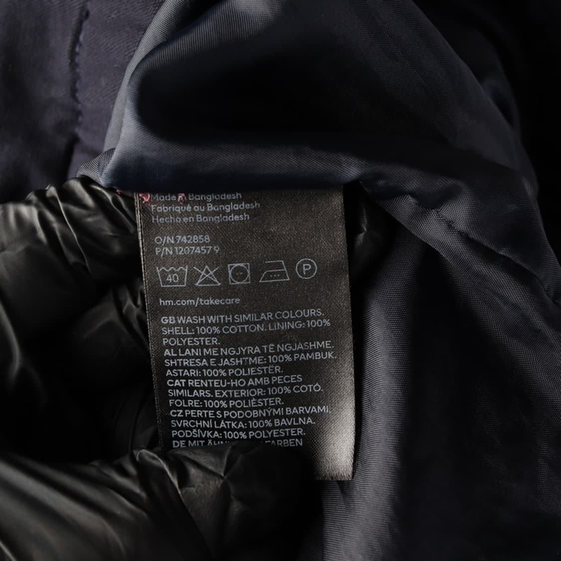 에이치엔엠 네이비 코튼 해링턴 워크 자켓 L 상품이미지6