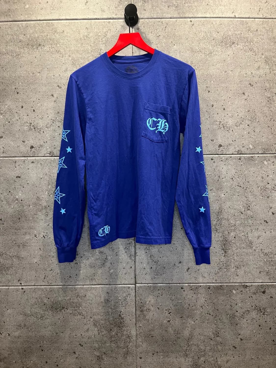 [정품] 크롬하츠 STAR POCKET L/S TEE BLUE M 상품이미지1