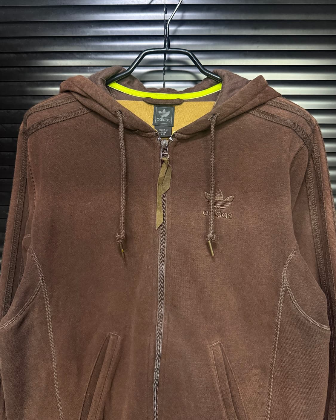 아디다스 초코 브라운 스웻 후드 집업 갸루 로리걸 너드 하구미 져지 트랙 상품이미지3