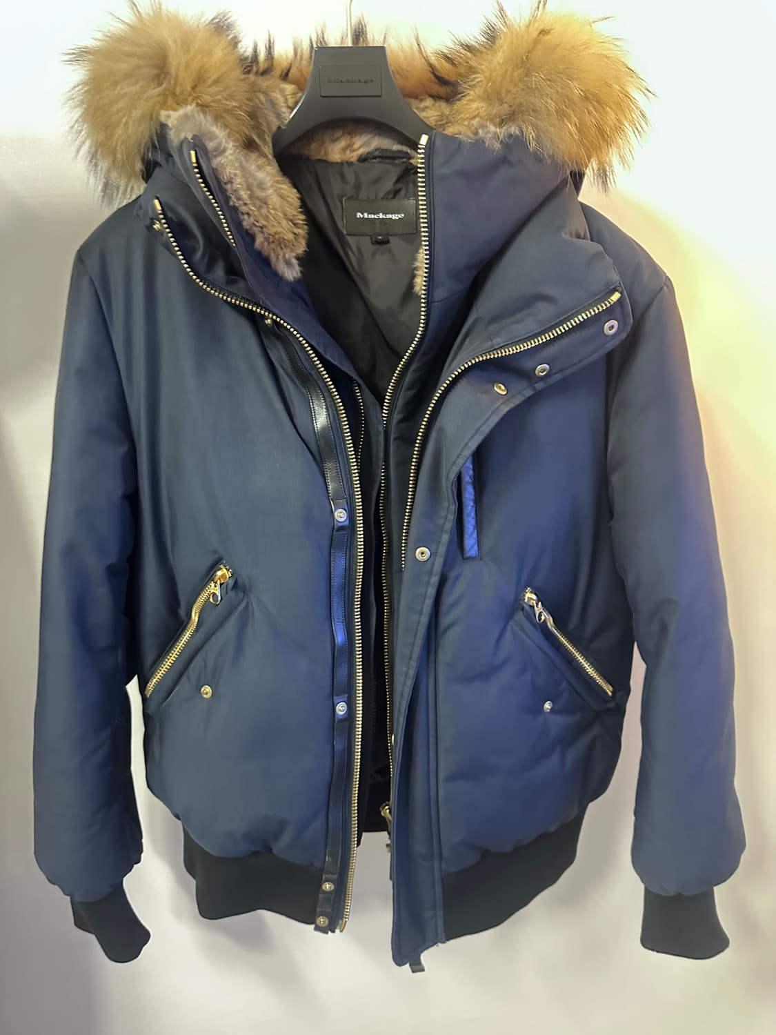 [정품] 맥케이지 딕슨 브라운 퍼 패딩 네이비 40 상품이미지1