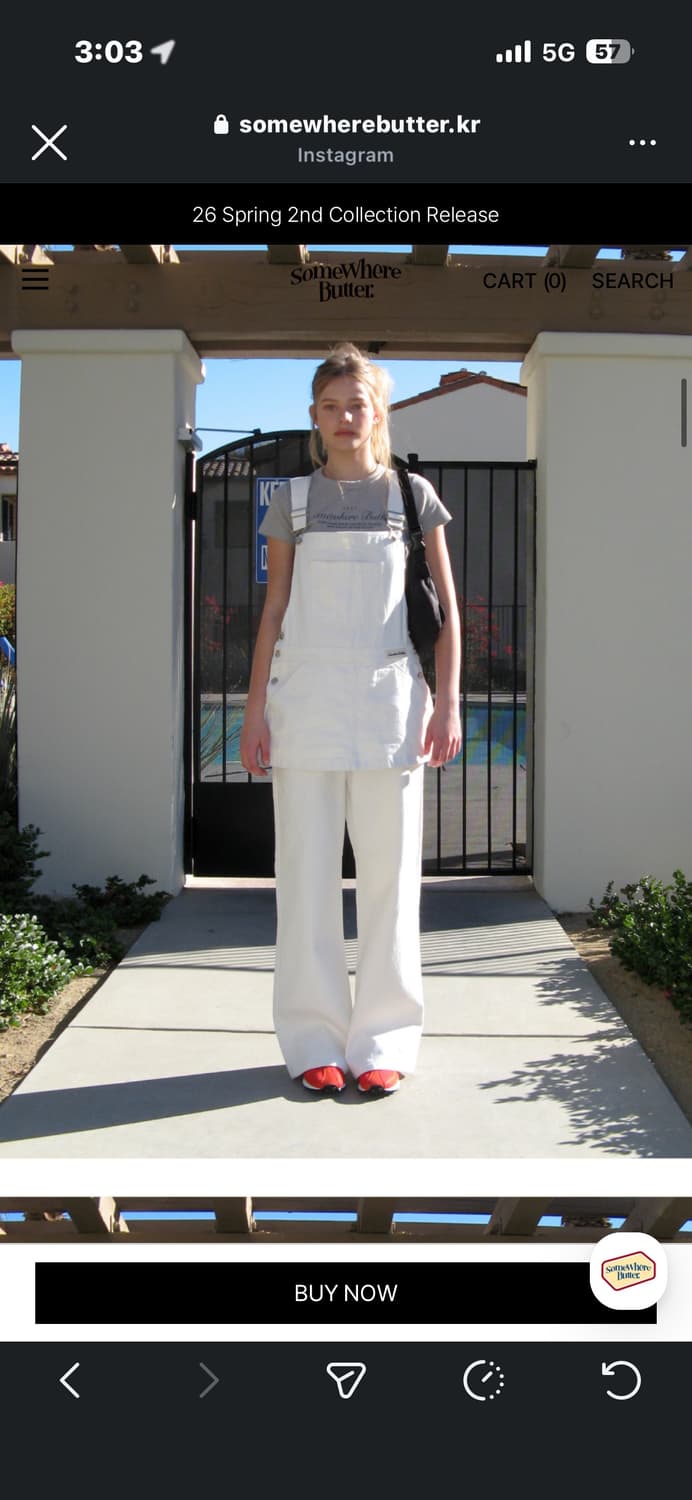 썸웨어버터 화이트 오버롤 상품이미지1