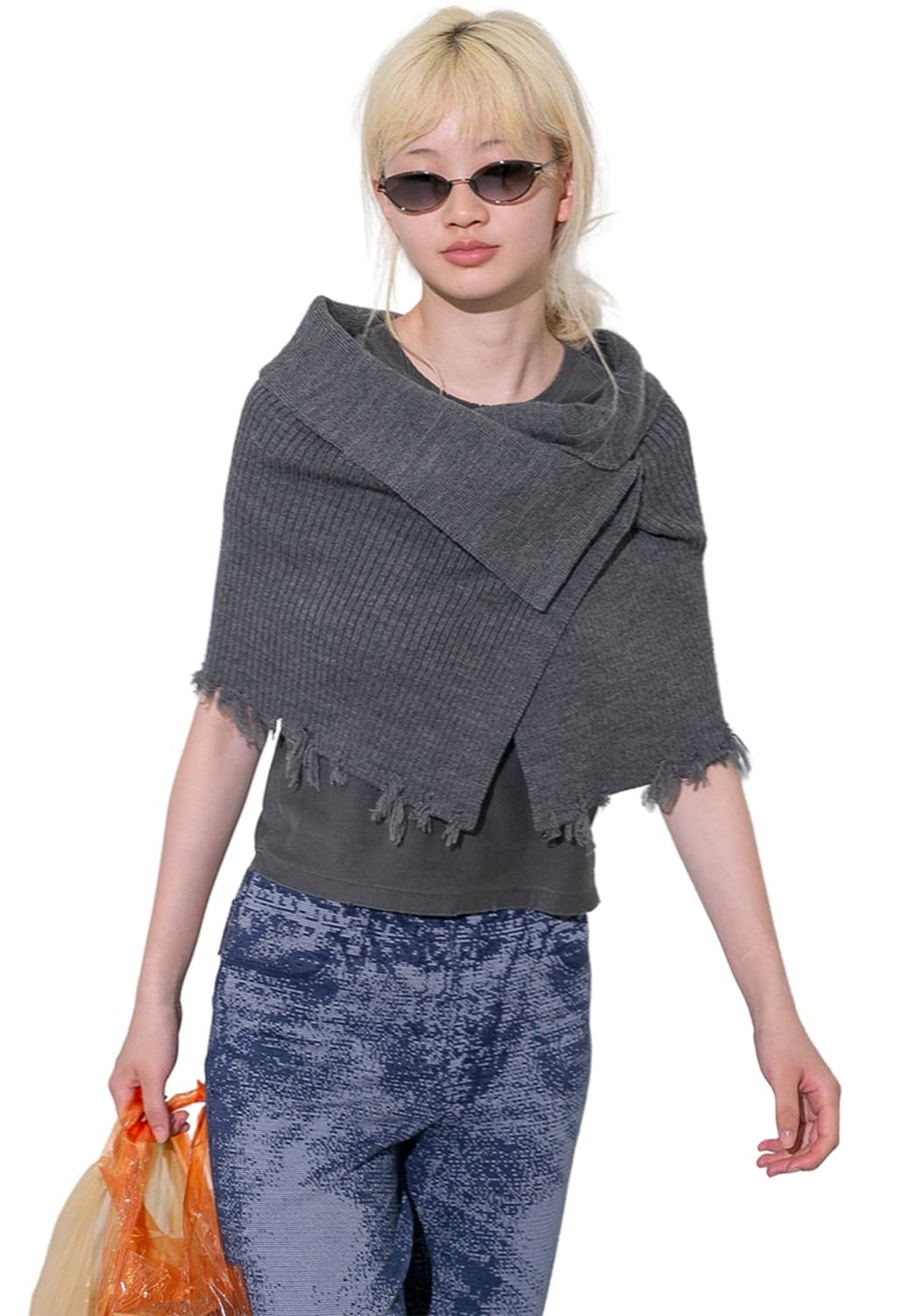 F) perverze 퍼버즈 대미지 니트 케이프&에이프론 상품이미지9