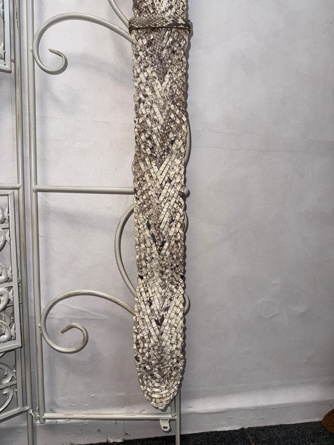 White gray python buckle belt 상품이미지6