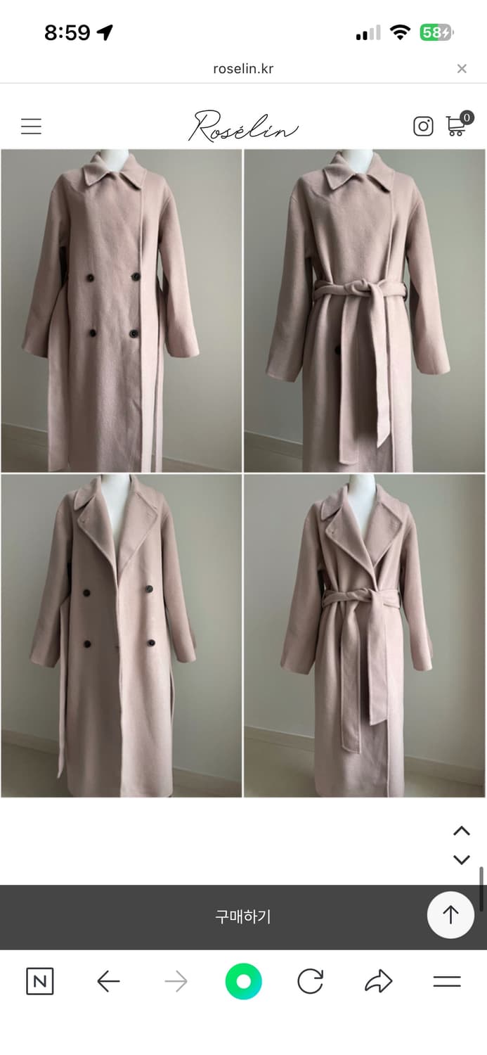 로젤린 로렌 더블 카라 핸드메이드 코트 울 90 상품이미지9