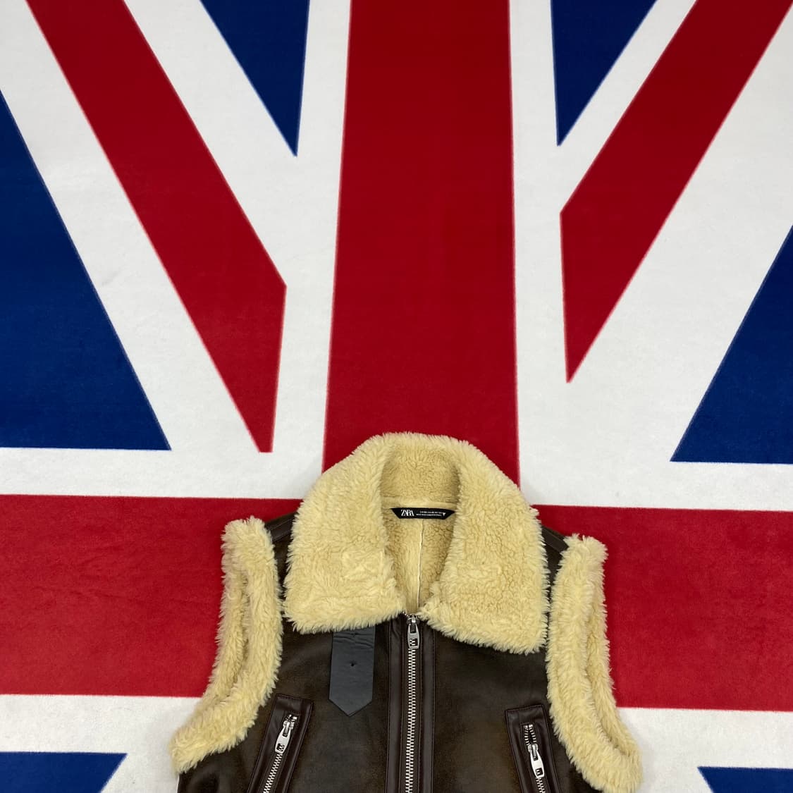 자라 베스트 무스탕 여성 XS 실측 44-55 상품이미지2