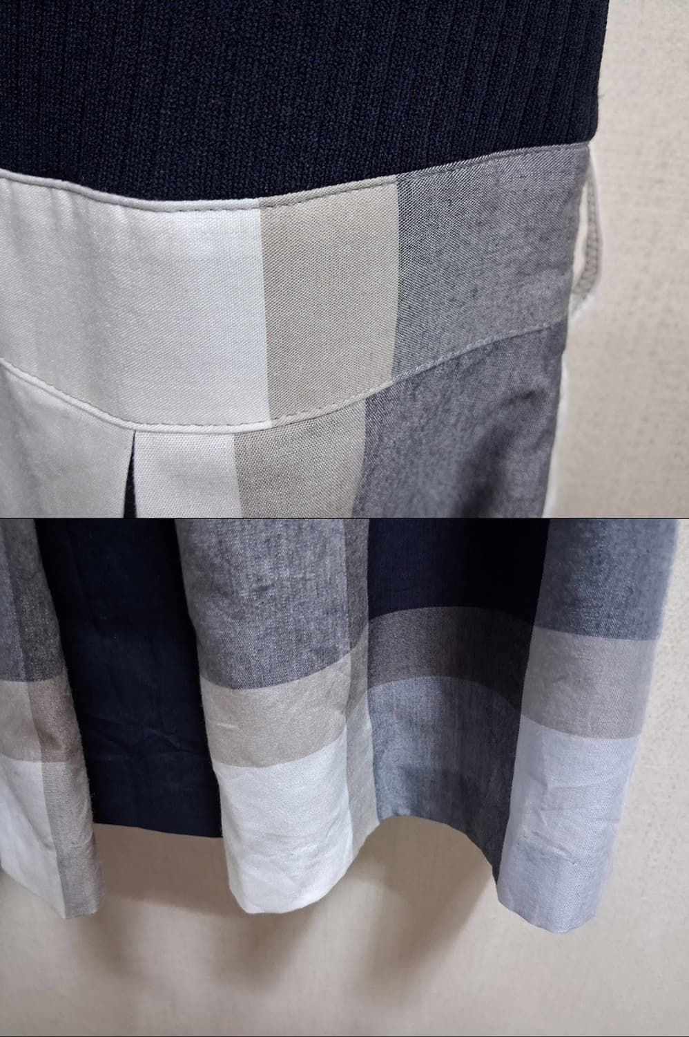 BLUE LABEL CRESTBRIDGE 원피스 네이비반팔니트배색체크   상품이미지6