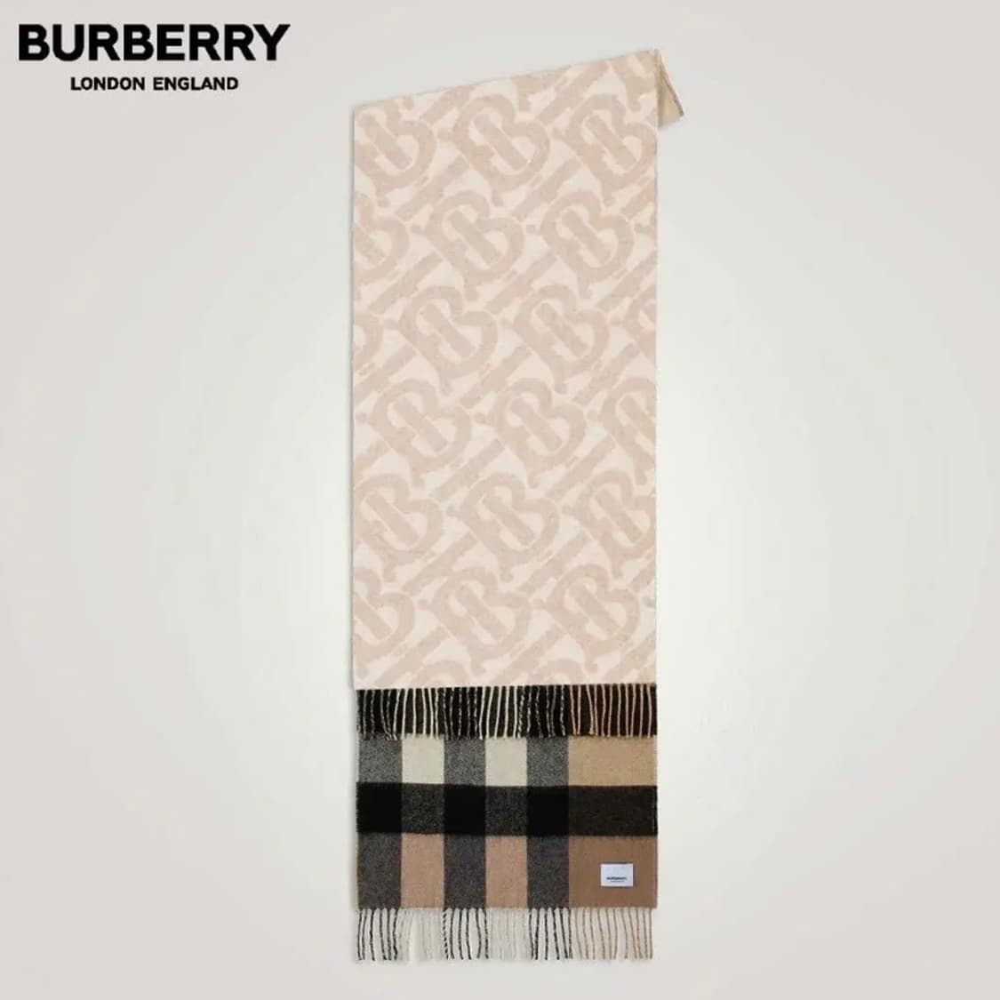 [정품] BURBERRY 버버리 리버서블 체크 모노그램 캐시미어 머플러 상품이미지3