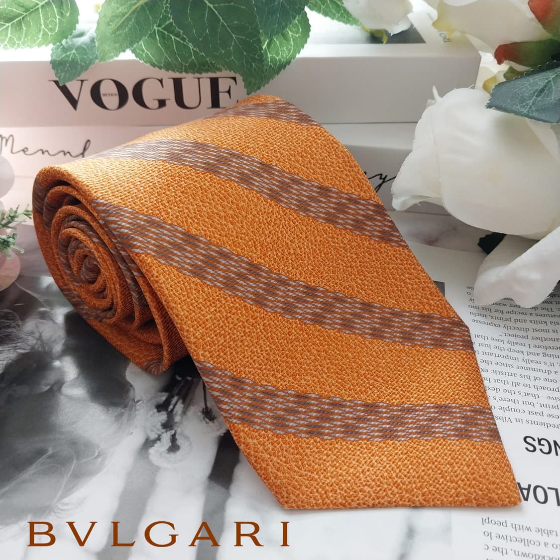 불가리 실크 세븐폴드 스트라이프 넥타이 9.8cm A+등급  K1263
 상품이미지1