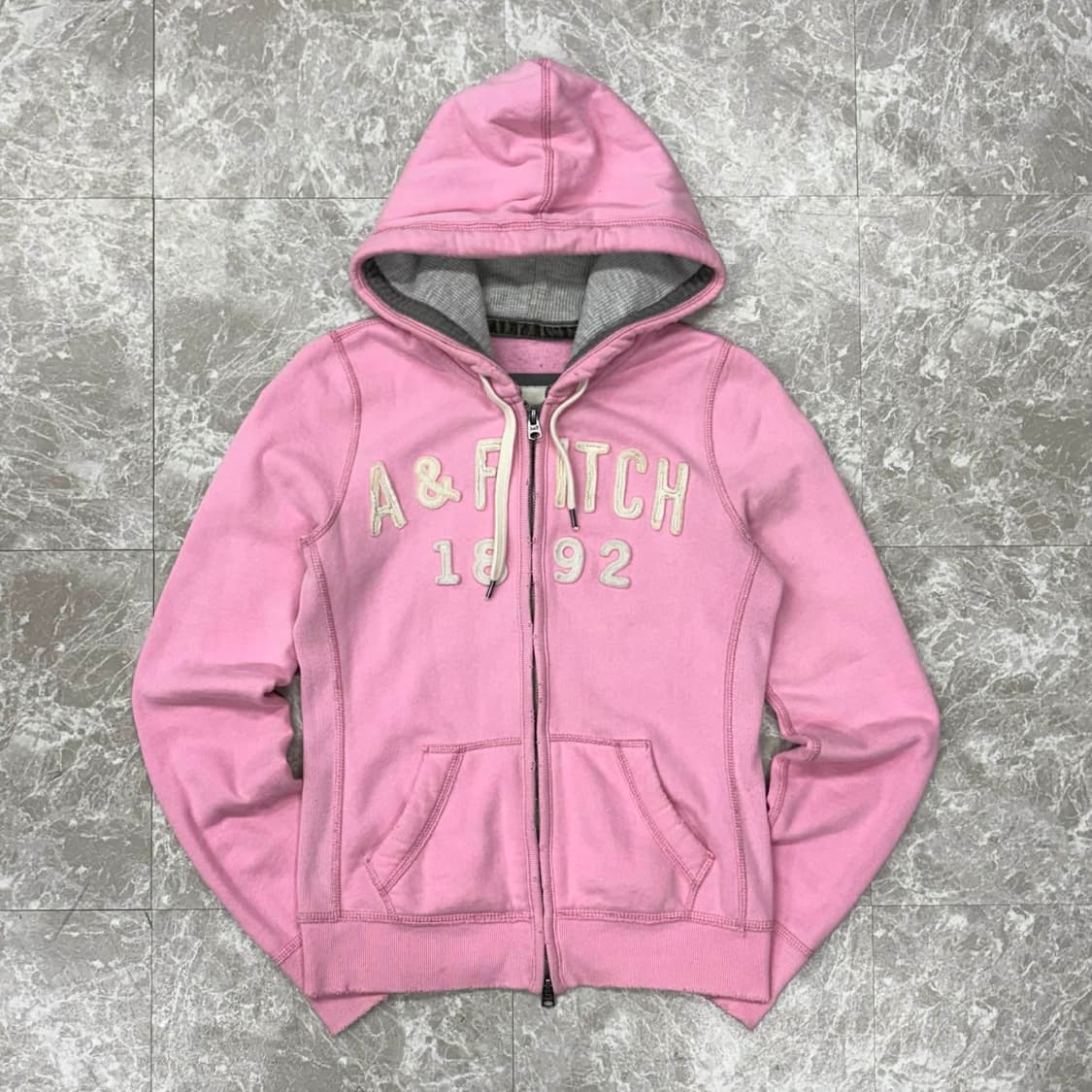 아베크롭비 y2k 여리핏 베이비핑크 걸즈 후드집업 희귀져지(S) 상품이미지3