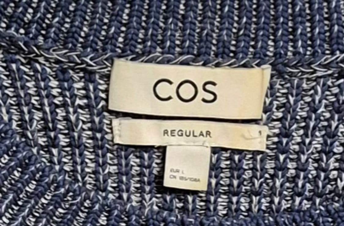 L ) COS 코스 네이비/화이트 코튼 니트 상품이미지3