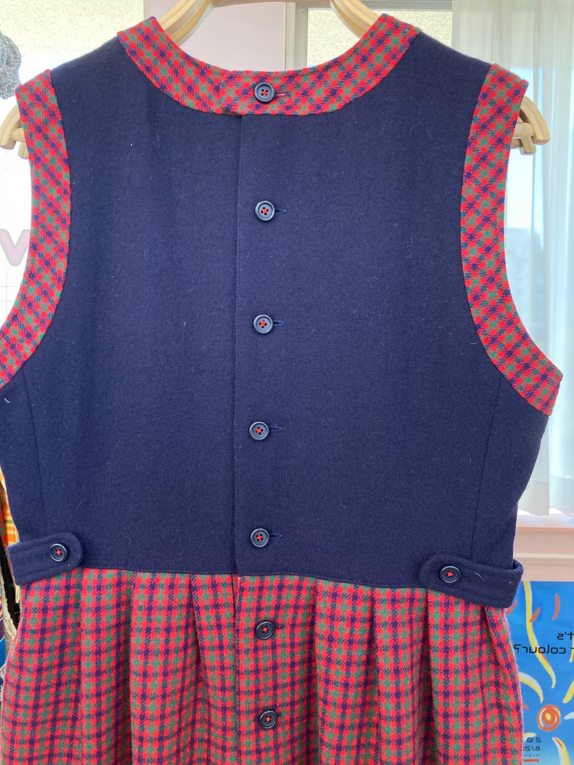 크리스마스 연말 체크 단추 원피스 상품이미지6