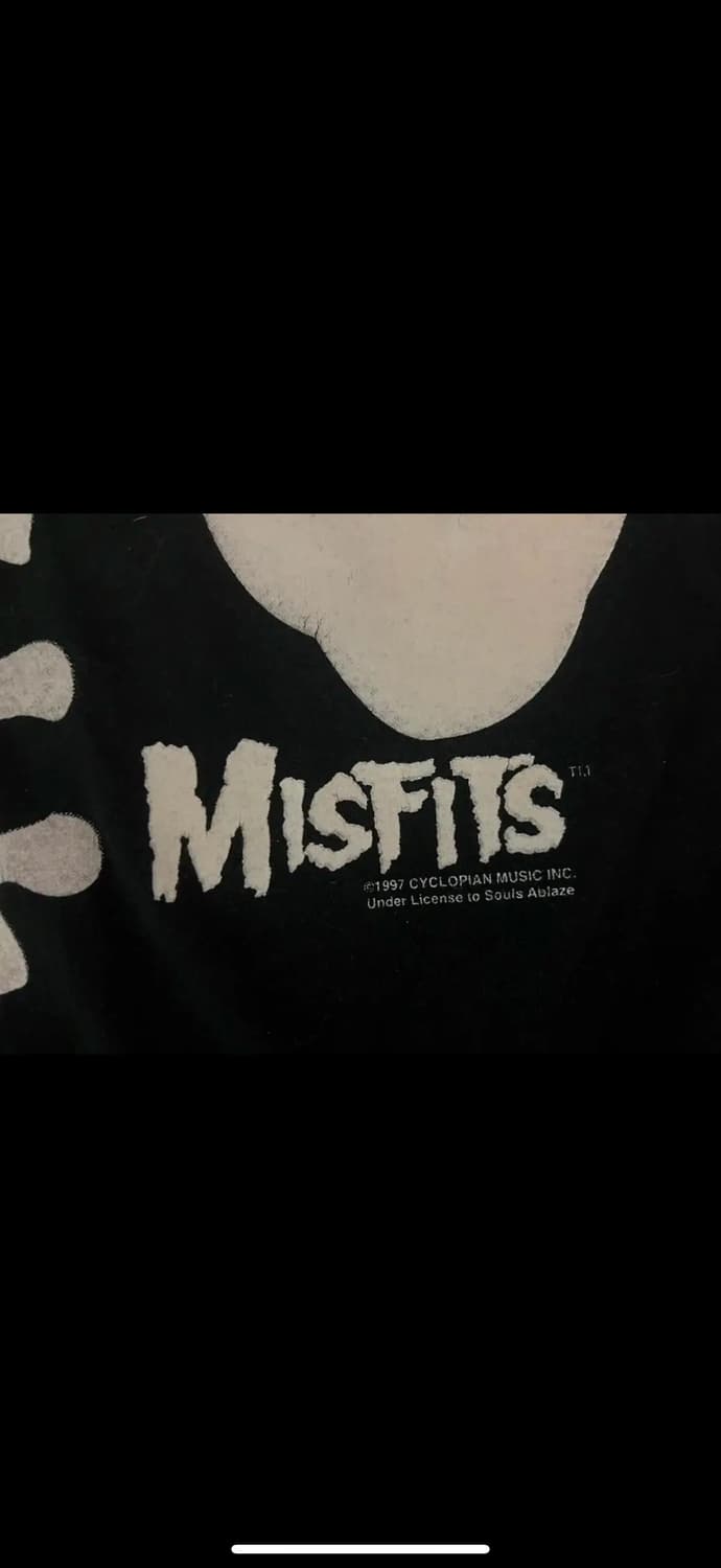 90s 빈티지 미스피츠 본 밴드티(뼈티) XL사이즈 상품이미지3