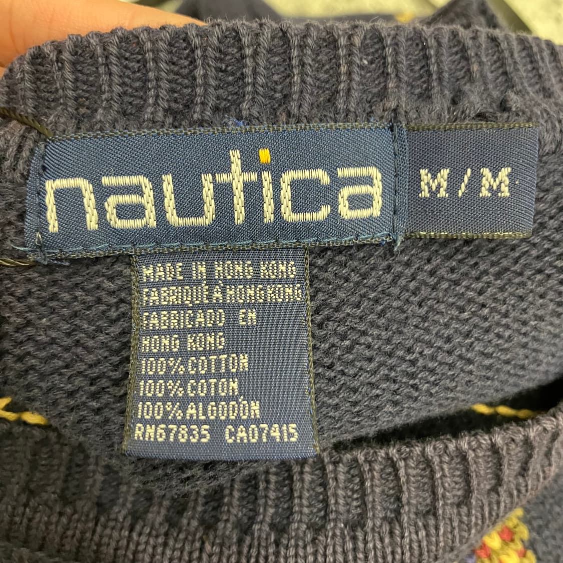 N87 90s 노티카 아가일 코튼 니트 상품이미지3