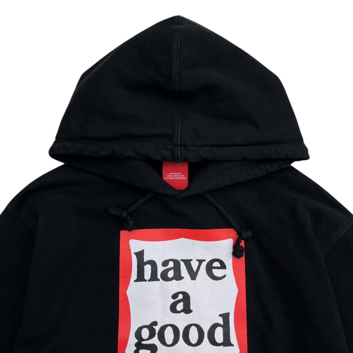 해브어굿타임 센터로고 블랙 후드 XL 상품이미지4