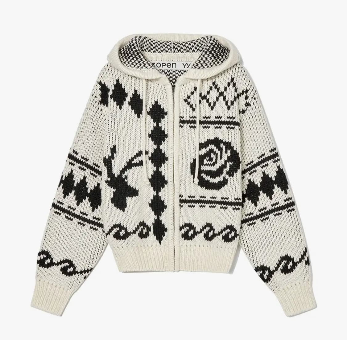 오픈yy 자카드 니트 집업  상품이미지1