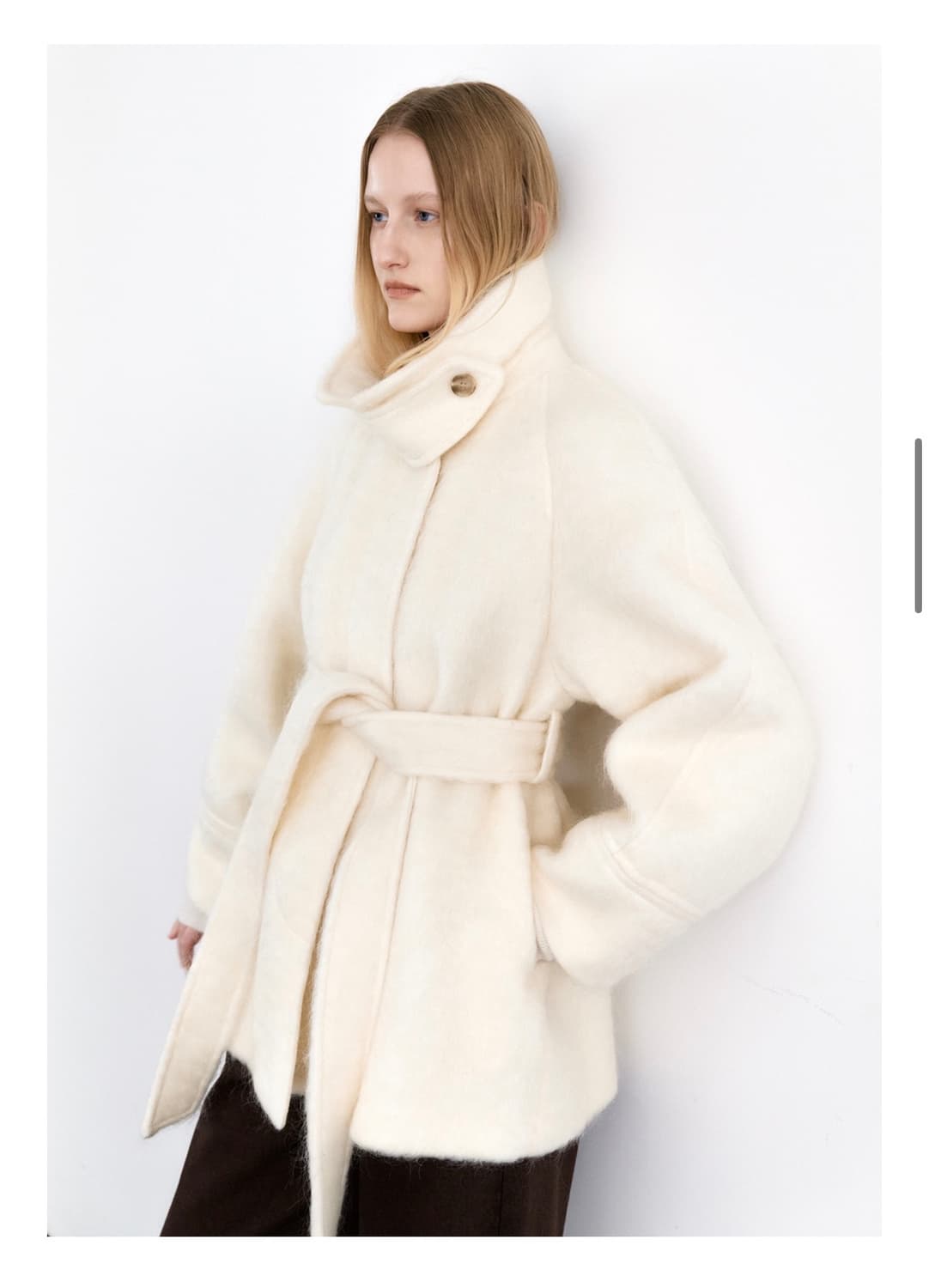 [아틀리에 나인] 헤어리 울 하프 코트 상품이미지2