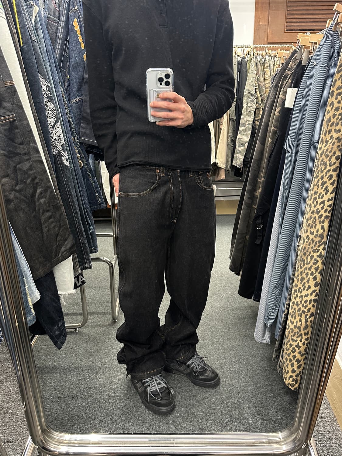 ROCAWEAR 로카웨어 흑청 데님팬츠 스트릿 힙합팬츠 상품이미지2