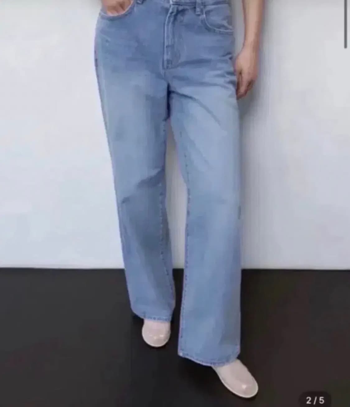 오어ore 와이드 스트레이트 핏 콘 데님 상품이미지1