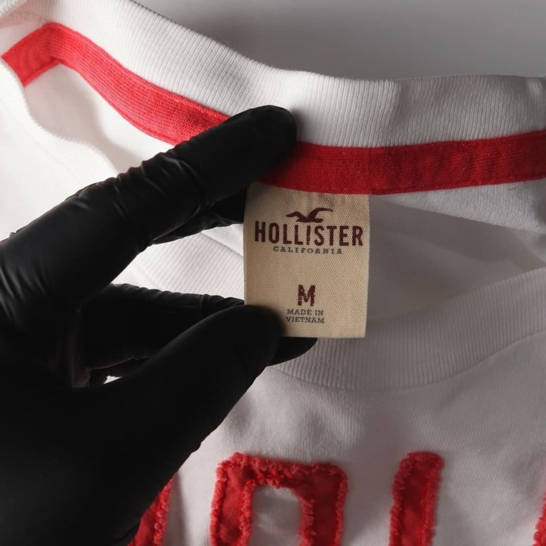 홀리스터 레드 부클 로고 반팔 티셔츠 M 상품이미지5