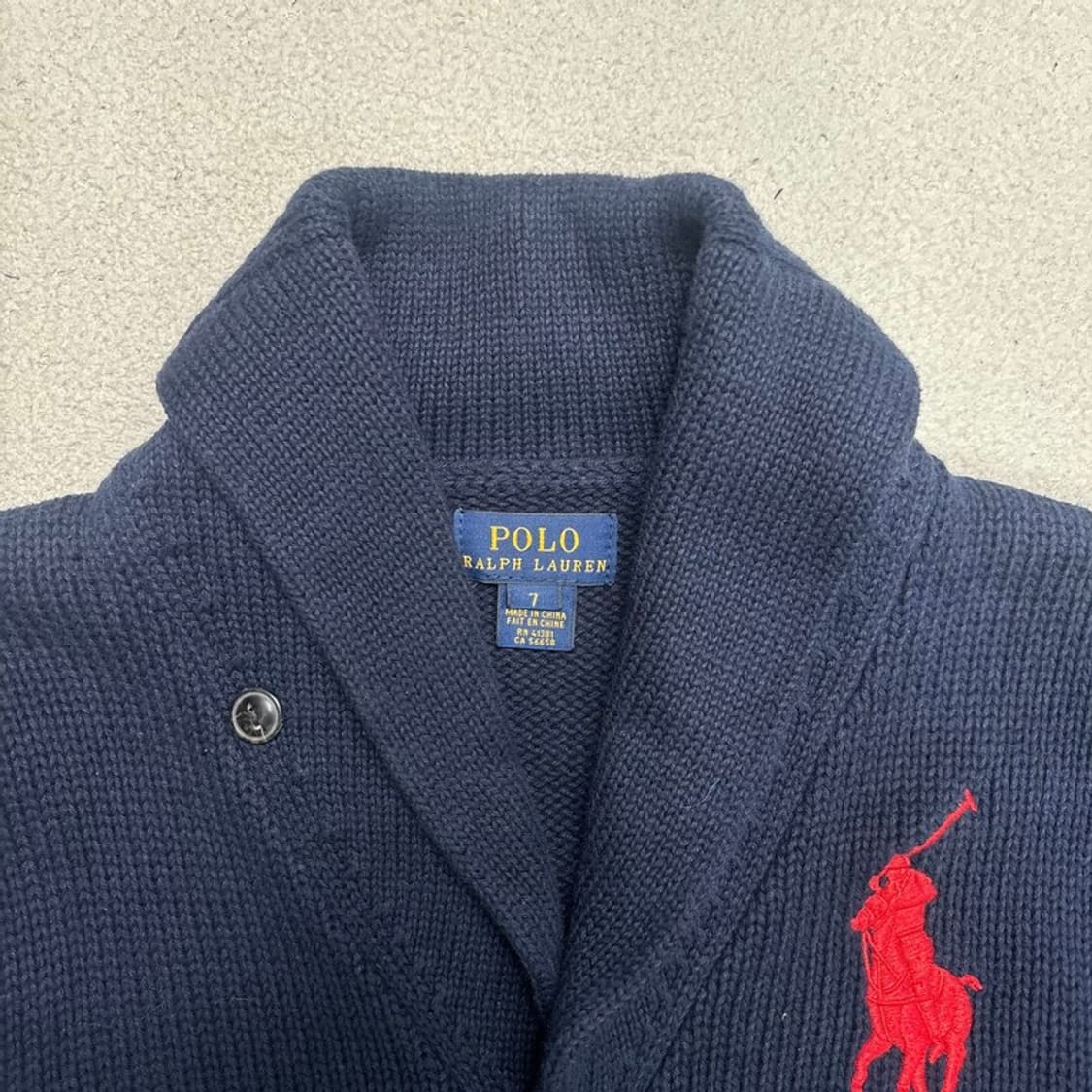 폴로랄프로렌 키즈 숄카라 가디건 네이비 7 상품이미지4