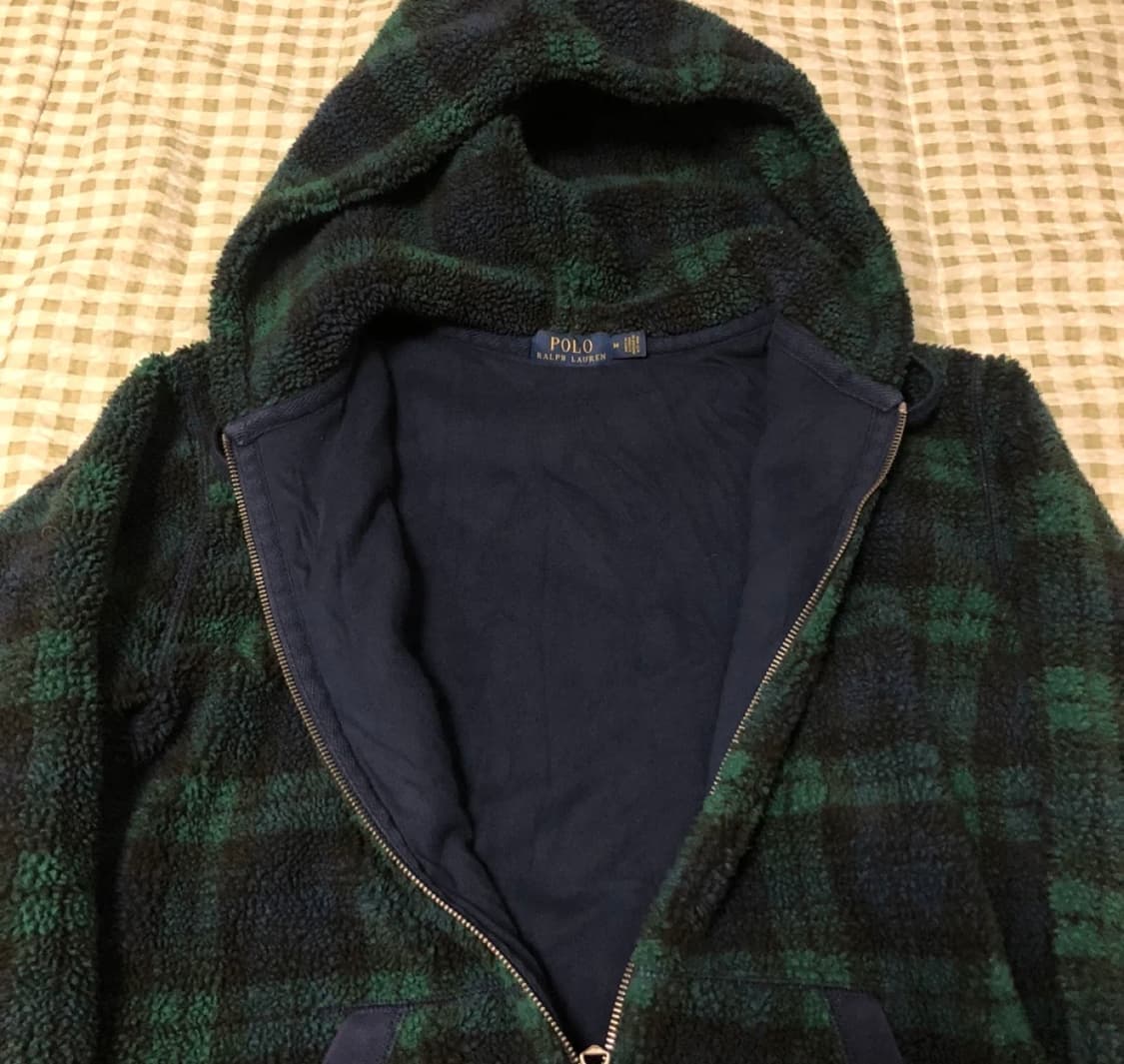 폴로 랄프로렌 블랙와치 타탄체크 후드집업 M 상품이미지2