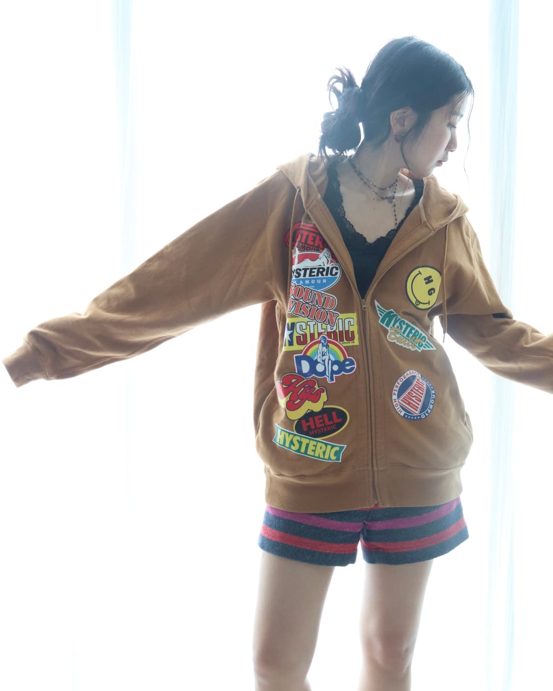 [Hysteric Glamour] Logo Patchwork Hoodie 상품이미지1