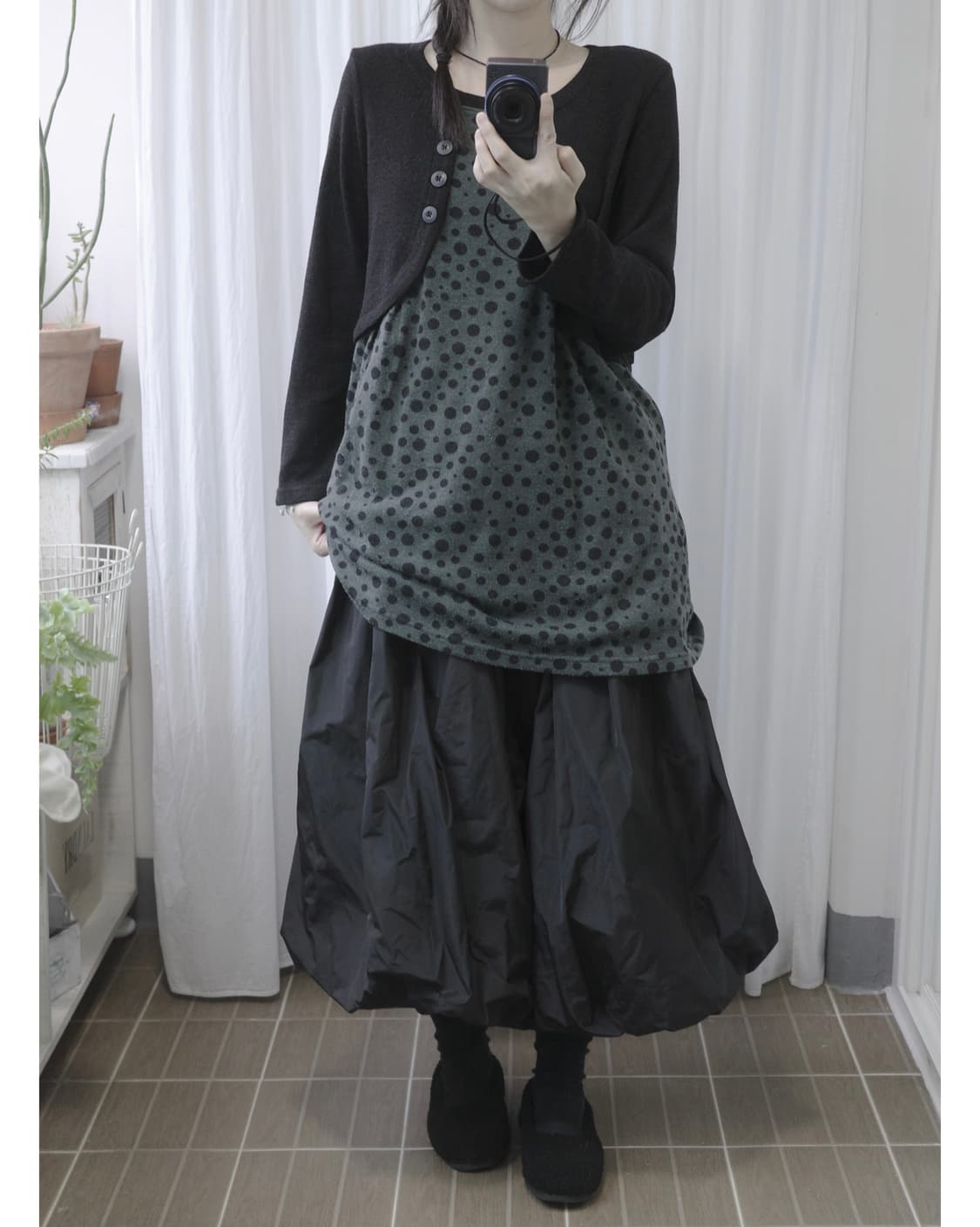 Deep green dot knit  상품이미지4