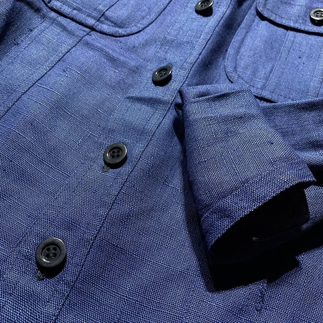 SEXY ANGERO 100% 이탈리아 리넨 블루 싱글 셋업 — 이색적인 상품이미지6