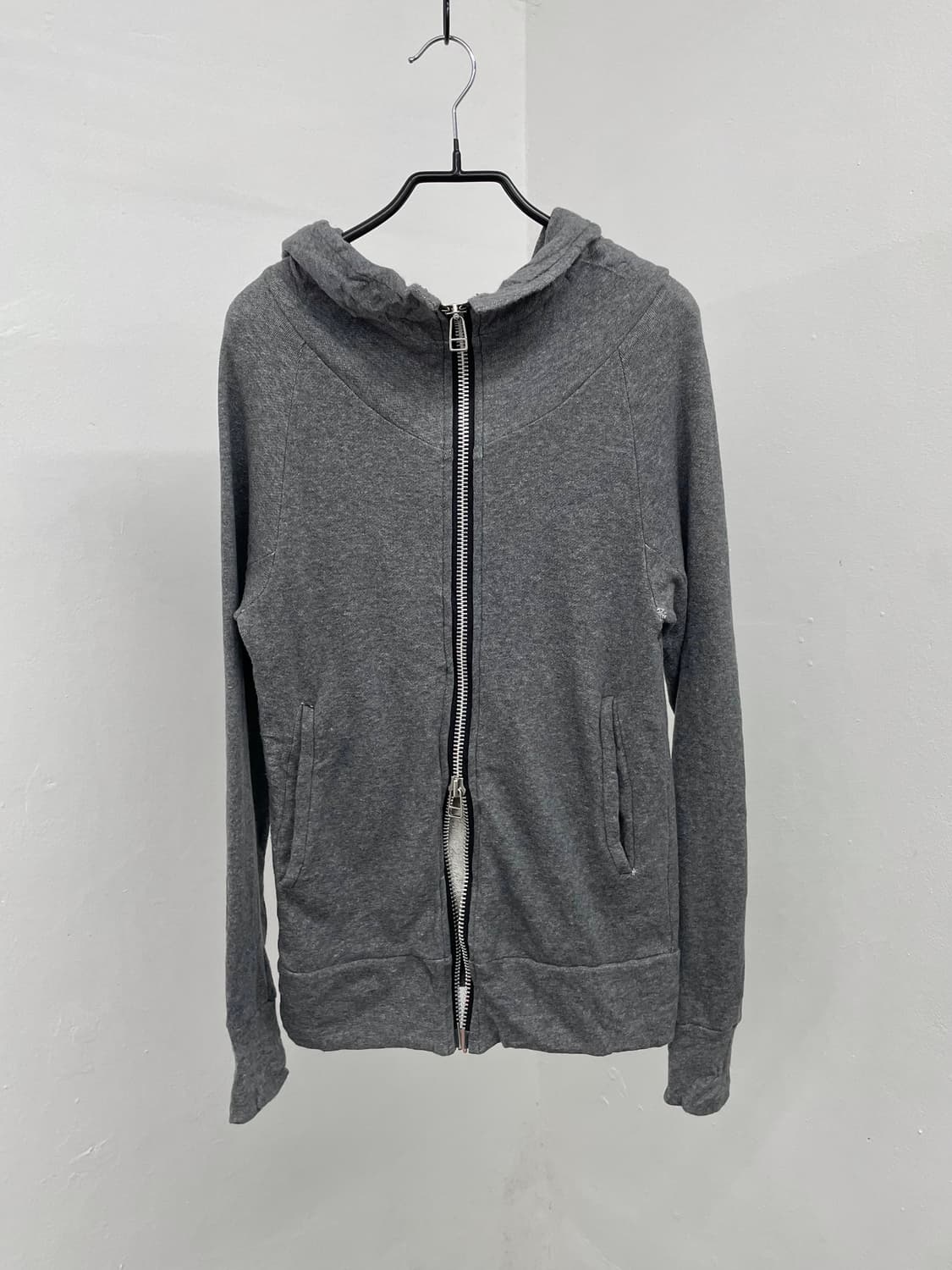 차콜 하이넥 투웨이 후드집업 상품이미지5