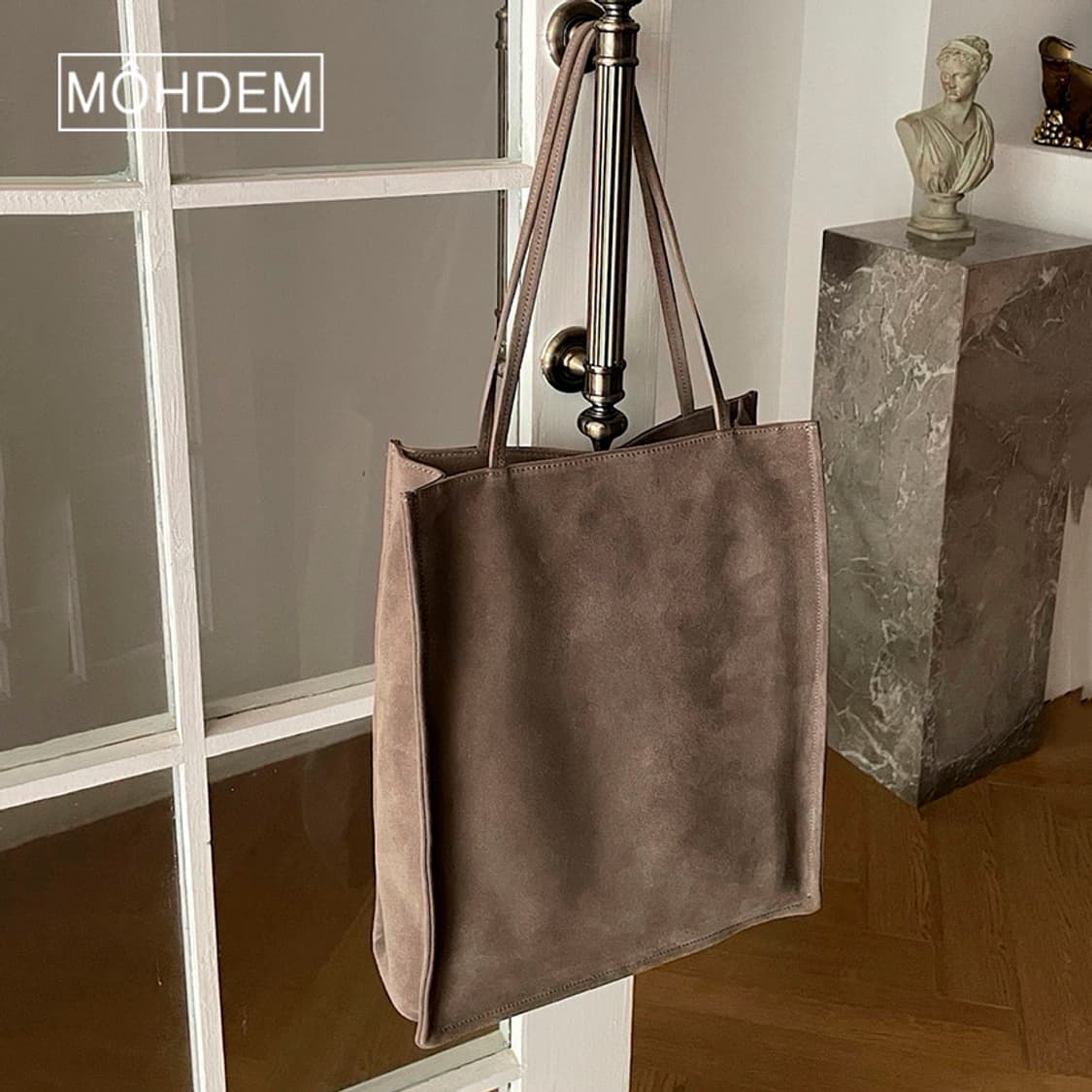 [Uinsex] 로우 스웨이드 토트백 가죽 가방 상품이미지9