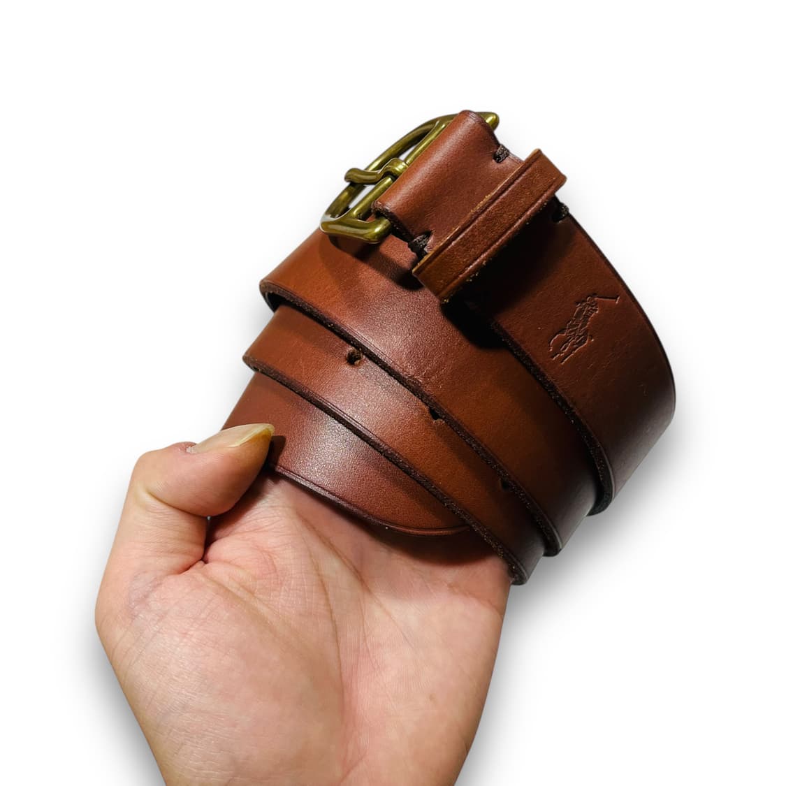 폴로 랄프로렌 포니 로고 빈티지 가죽 벨트 상품이미지3