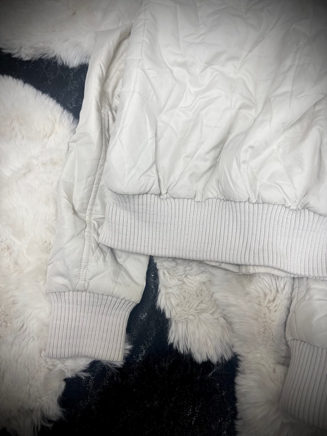 [00‘s] White High-Neck Layered Bomber Fi 상품이미지6