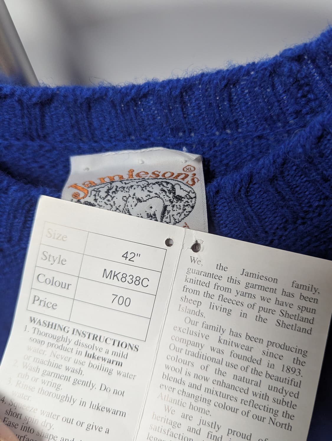 제이미슨스 셔틀랜드 니트 블루 42사이즈 상품이미지3