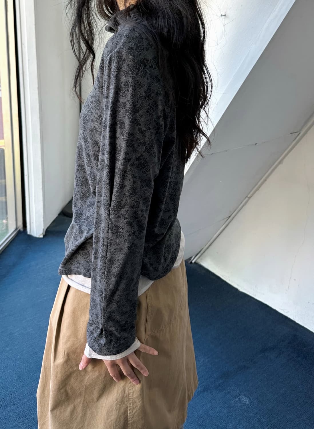 Design pattern high gauge  stretch top 상품이미지9