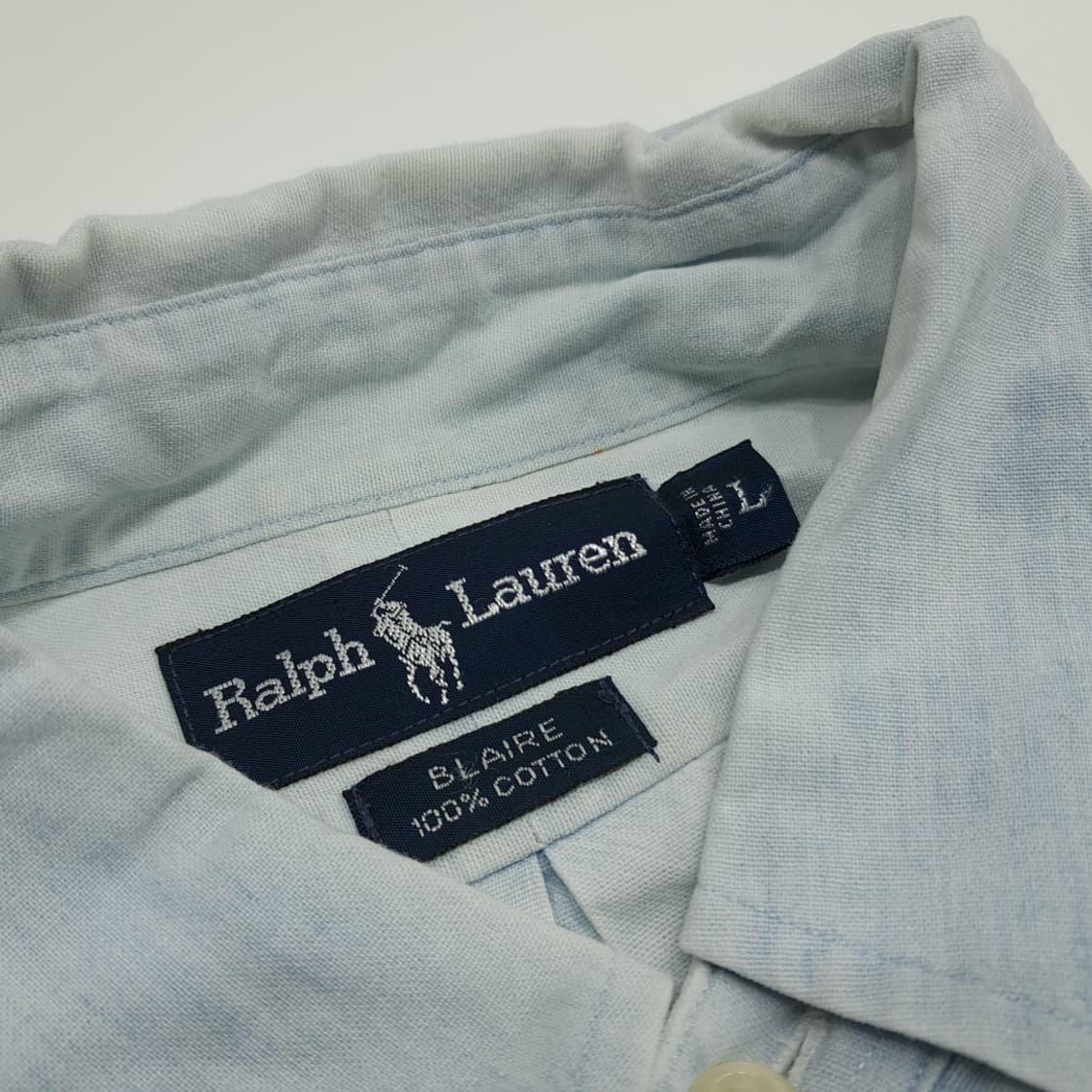 CN696 L 폴로 랄프로렌 워시드 샴브레이 긴팔 셔츠 남방 상품이미지4