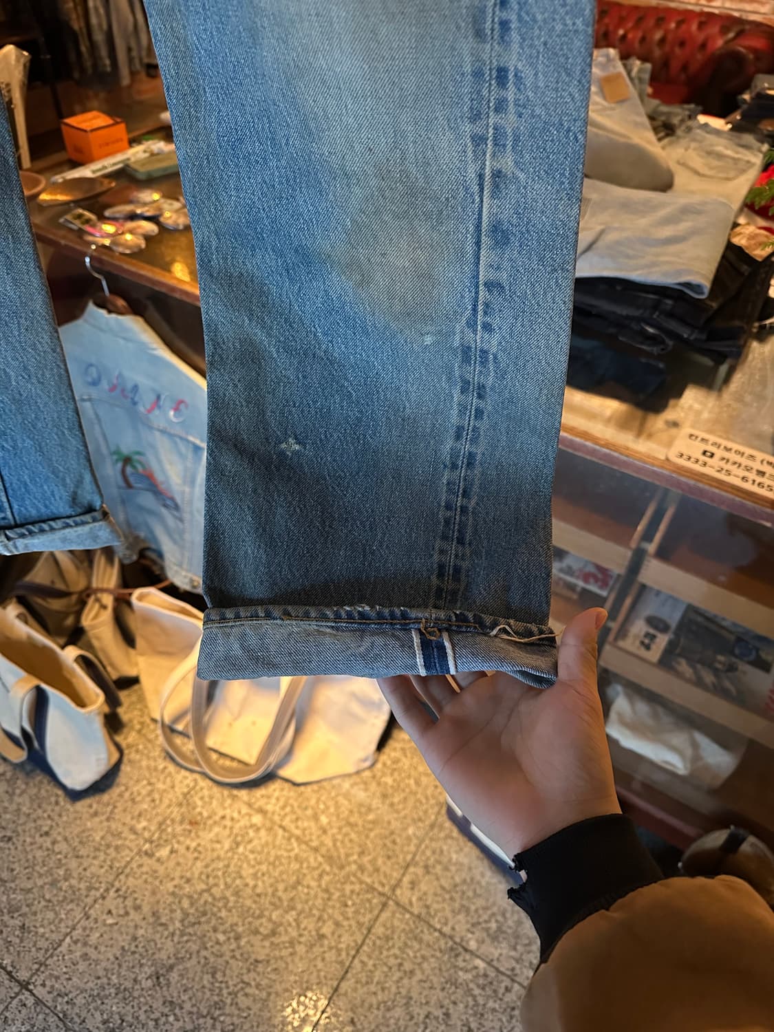 80s USA 빈티지 리바이스 501 셀비지 데님 팬츠 66후기 상품이미지4