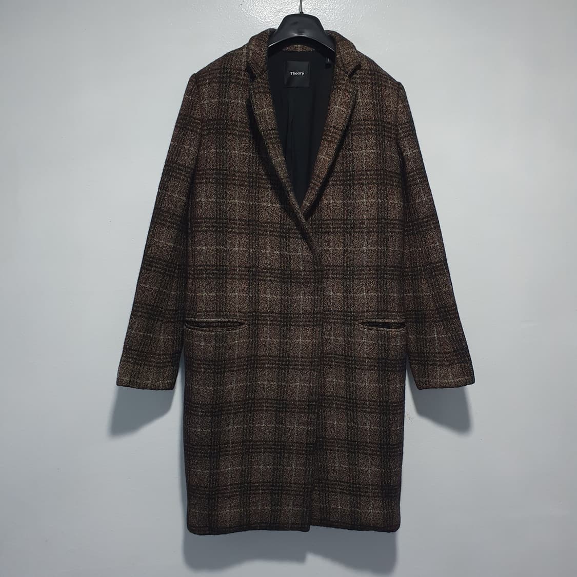 Theory 띠어리 울 플레이드 에센셜 체크 코트 한혜진 상품이미지2