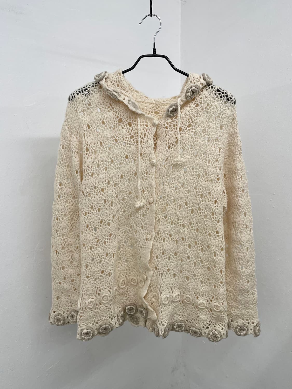 모리 울 크로셰 모티브 후드 가디건  상품이미지2