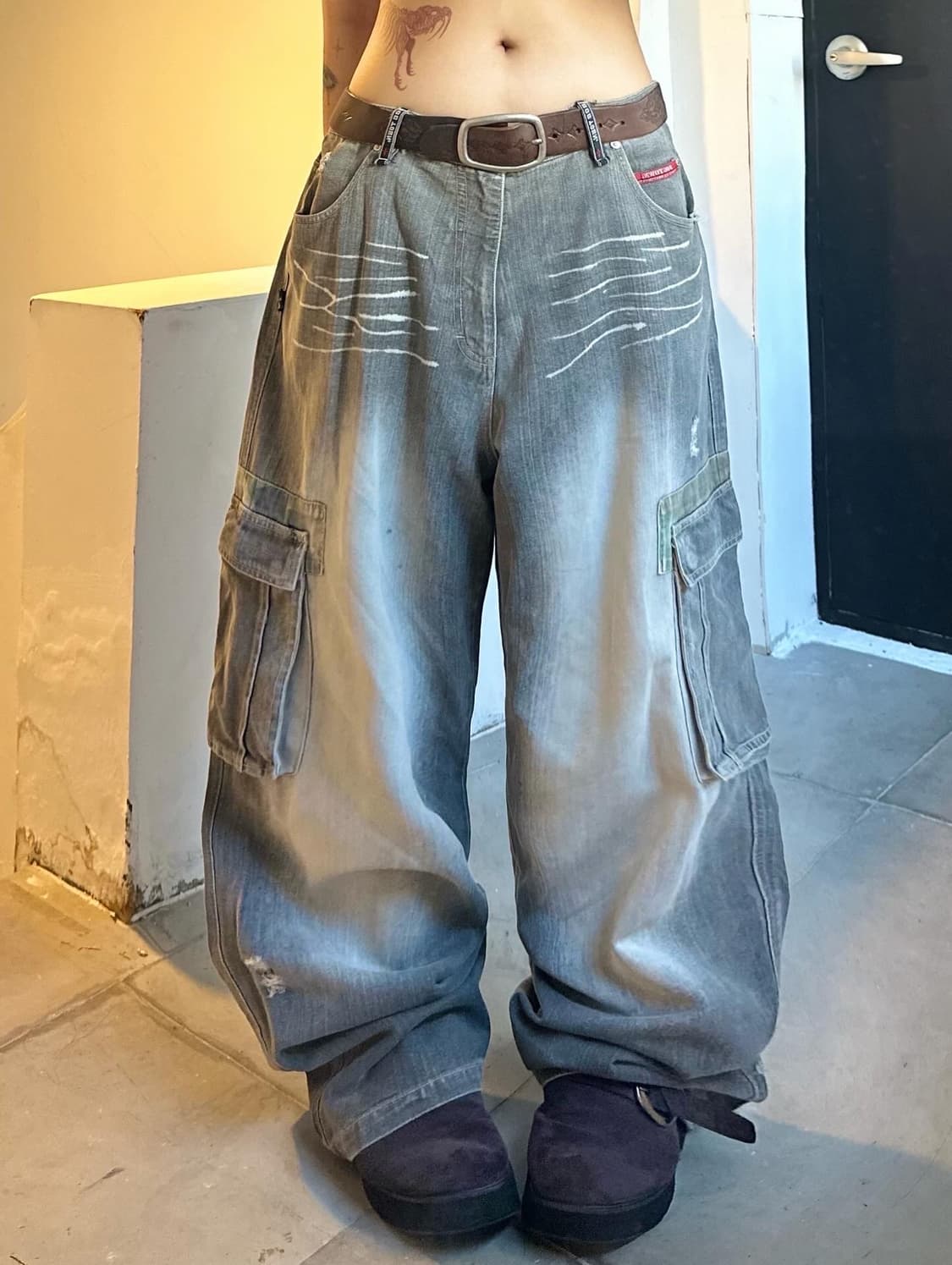 Dog town Grey denim washing cargo pants 상품이미지1
