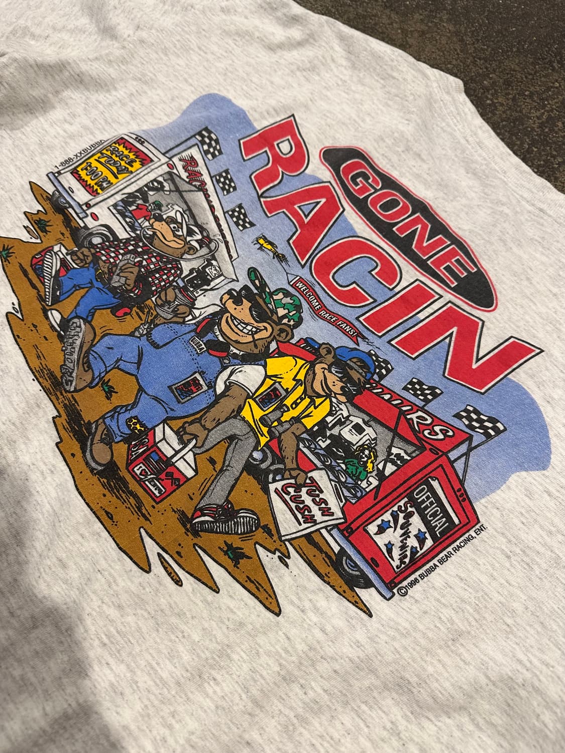 빈티지 90s 부바 베어 레이싱 티셔츠 상품이미지4