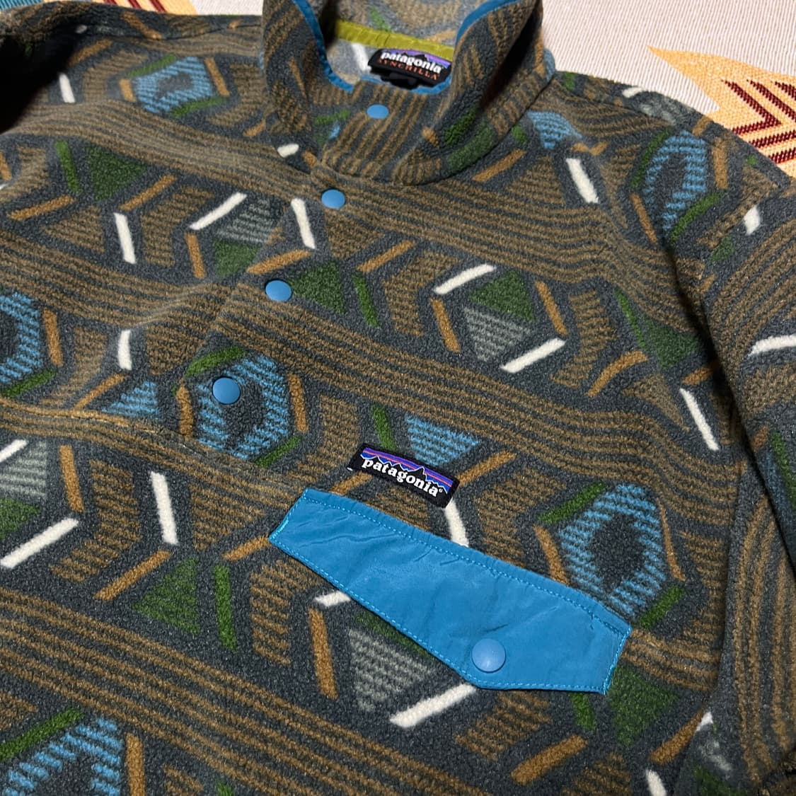 파타고니아 신칠라 아즈텍 패턴 스냅티 M 상품이미지3