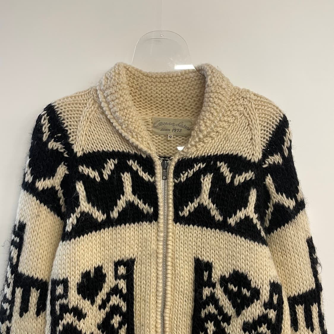 빈티지 인디안 코위찬 니트집업 상품이미지5