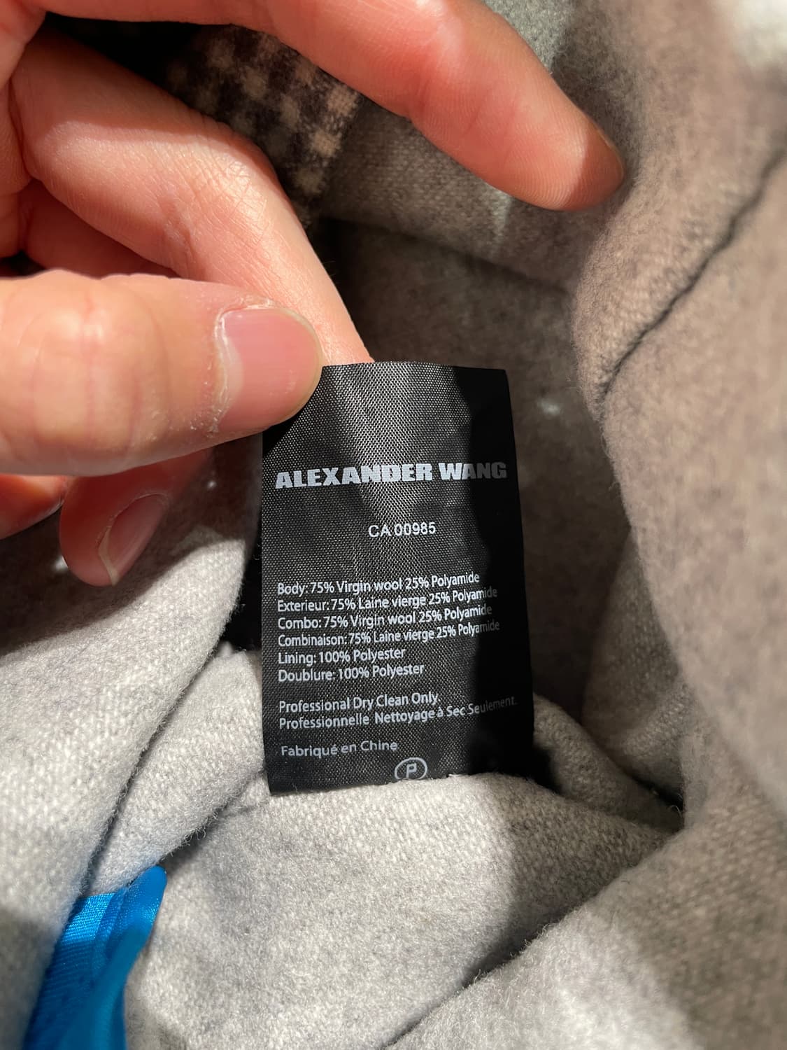 알렉산더 왕 그레이 멀티 포켓 깅엄 체크 V넥 울 미디 원피스 상품이미지9