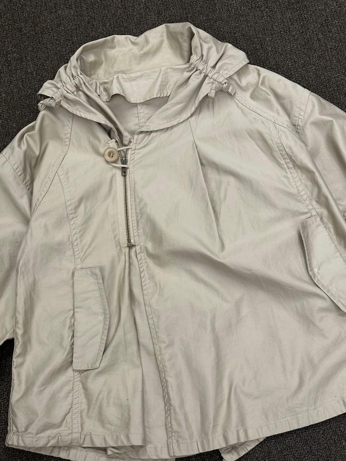 38)Japanese vintage 베이지 코튼 후드자켓 상품이미지3