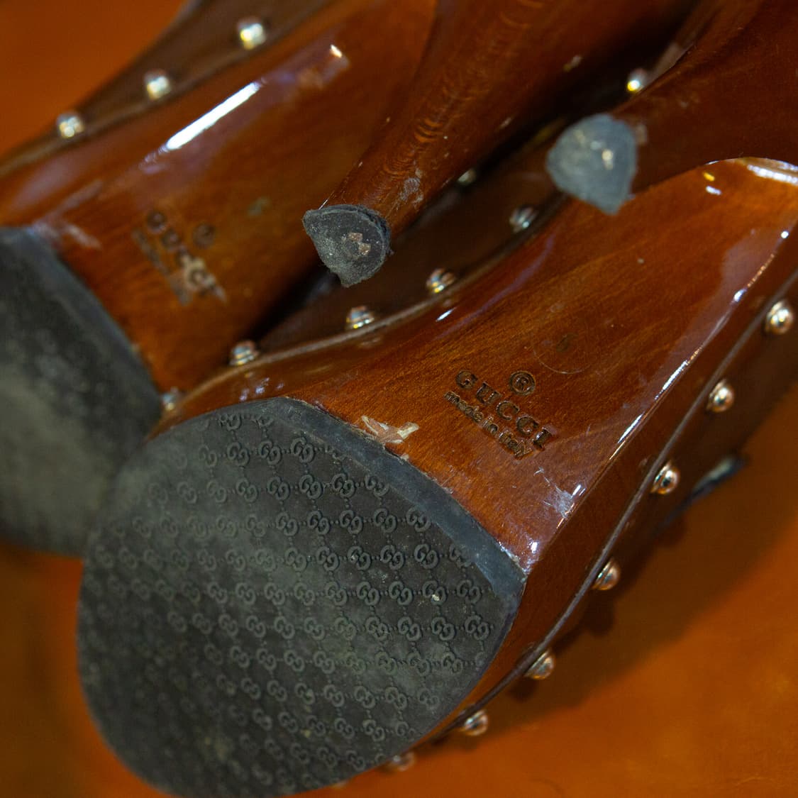 구찌 뱀부 태슬 플랫폼 로퍼 브라운 상품이미지4